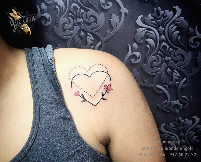 Tattoo de coração sombrado