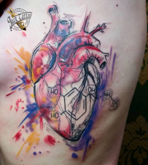 Tatuagem colorida coração