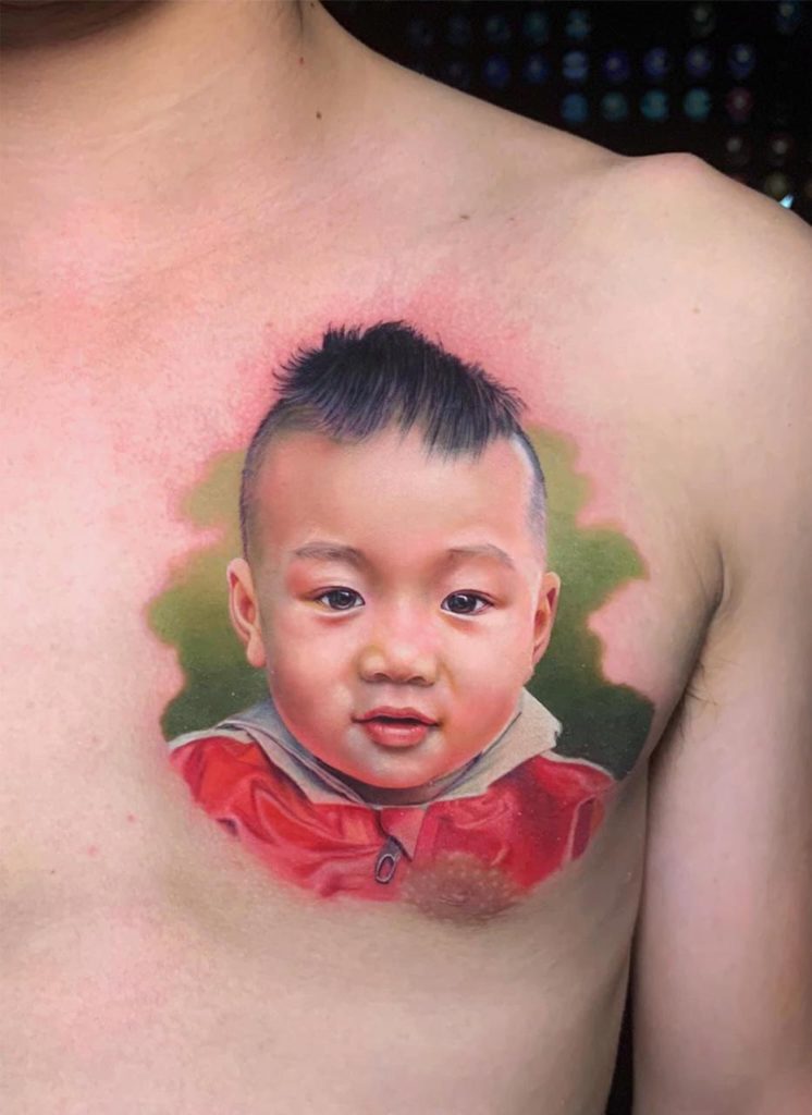 Tatuagens de rosto menino