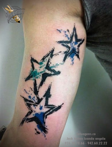 tattoo estrela coloridas